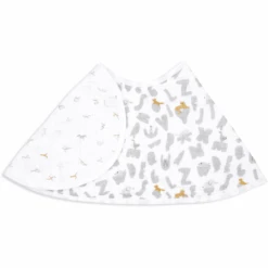 Aden + Anais™ Essentials Baumwoll-Musselin-Baby-Lätzchen Alphabet Animals