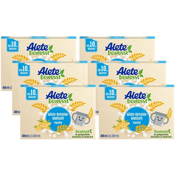 Alete Milch-Getreide-Mahlzeit Vanille 6x 400 Ml (2 X 200 Ml) Ab Dem 10. Monat 1 Alete Milch-Getreide-Mahlzeit Vanille 6x 400 Ml (2 X 200 Ml) Ab Dem 10. Monat