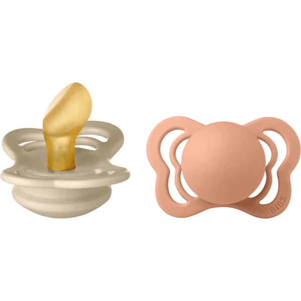 BIBS® Schnuller Couture Vanilla / Peach Latex 0-6 Monate, 2 Stk. 1 BIBS® Schnuller Couture Vanilla / Peach Latex 0-6 Monate, 2 Stk.