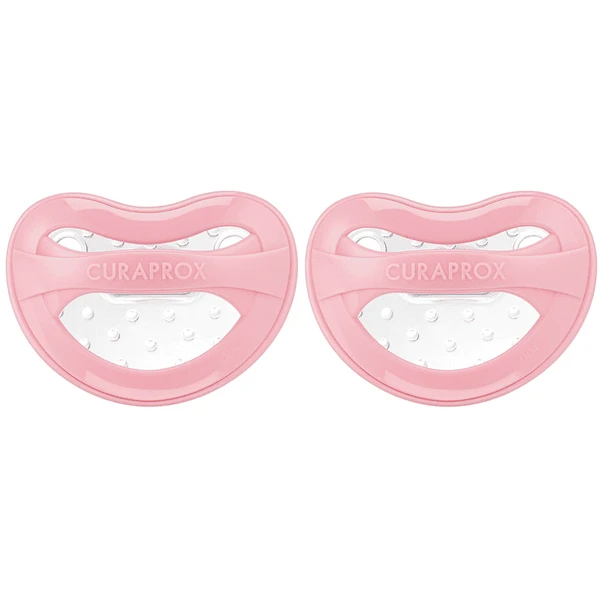 CURAPROX Baby Schnuller Gr. 0 Von Anfang An In Pastell Rosa Ab Dem 0. Monat, Duo 1 CURAPROX Baby Schnuller Gr. 0 Von Anfang An In Pastell Rosa Ab Dem 0. Monat, Duo