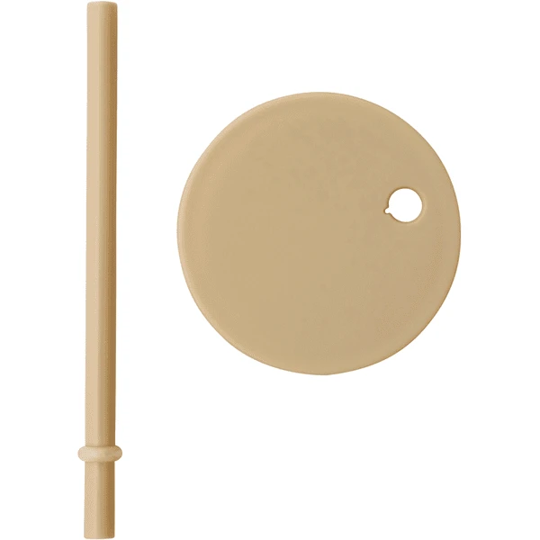 Design Letters, Deckel Mit Strohhalm Für Kindertrinkglas, Beige 1 Design Letters, Deckel Mit Strohhalm Für Kindertrinkglas, Beige