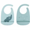 Done By Deer™ Silikon-Lätzchen 2-er Pack Elphee Blau