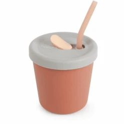 Haakaa® Trinkhalmbecher Ab 6 Monaten, Dunkelrot