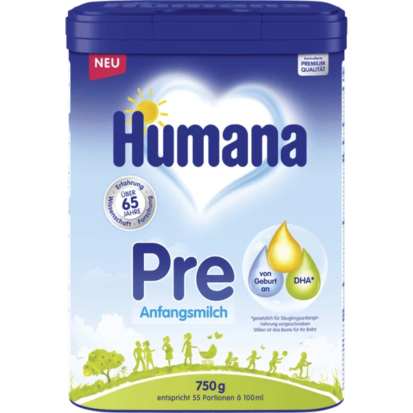 Humana Anfangsmilch Pre 750g Ab Der Geburt 1 Humana Anfangsmilch Pre 750g Ab Der Geburt