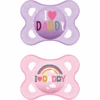 MAM Schnuller Original I Love Daddy Aus Silikon 0 - 6 Monate, Rosa/lila