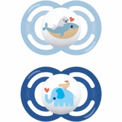 MAM Schnuller Perfect Silikon, 16+ Monate, 2 Stk., Wal/Elefant