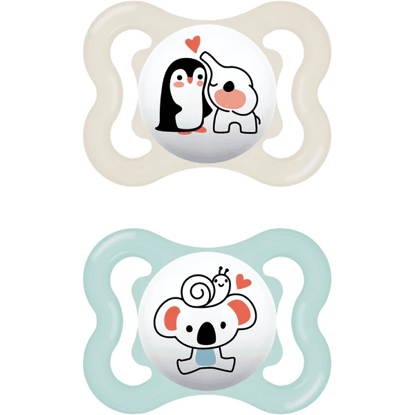 MAM Schnuller Supreme Silikon, 0-6 Monate, 2 Stk., Elefant/Koala 1 MAM Schnuller Supreme Silikon, 0-6 Monate, 2 Stk., Elefant/Koala