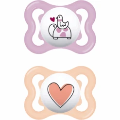 MAM Schnuller Supreme Silikon, 0-6 Monate, 2 Stk., Schildkröte/Herz