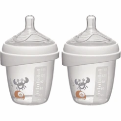 Nip® First Moments Weithalsflasche PP 150 Ml Inkl. Weithalstrinksauger Rund Mit Anti Kolik Ventil, Silikon, Saugloch S (langsamer Trinkfluss) Krebs In Doppelpack