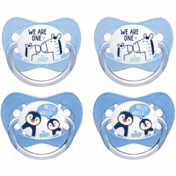 Nip® Schnuller Family Gr. 2 Silikon Pinguin Und Zebra 4 Stück