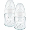 NUK Glasflasche First Choice⁺ Ab Der Geburt 120 Ml, Temperature Control Im Doppelpack Weiß