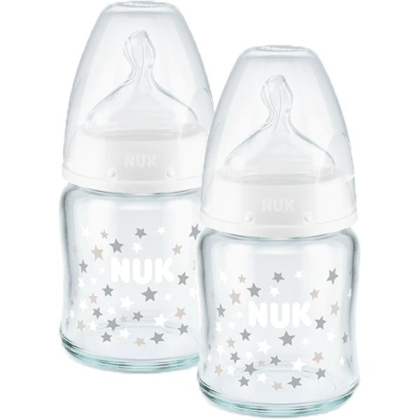 NUK Glasflasche First Choice⁺ Ab Der Geburt 120 Ml, Temperature Control Im Doppelpack Weiß 1 NUK Glasflasche First Choice⁺ Ab Der Geburt 120 Ml, Temperature Control Im Doppelpack Weiß