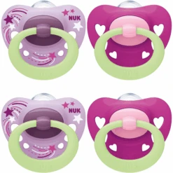 NUK Nachtschnuller Signature Girl Gr.1, 4 Stück