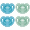 NUK Schnuller Sensitive Vollsilikon Gr. 1, Grün / Blau 4 Stück Ab Der Geburt