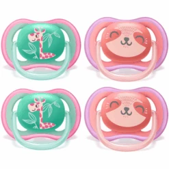 Philips Avent Schnuller Ultra Air SCF349/12 18m+ 4 Stück Giraffe/Waschbär