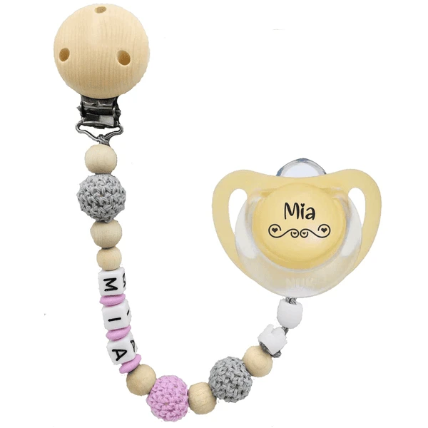 Schnullireich Schnullerkette Mit Namen Häkelperle+NUK Schnuller 0-6 Mon. Rosa 1 Schnullireich Schnullerkette Mit Namen Häkelperle+NUK Schnuller 0-6 Mon. Rosa