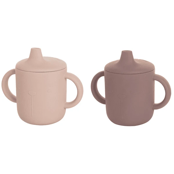 The Cotton Cloud Trinklerntassen Set Aus Silikon, Lili Der Bär, Plum/Blush 1 The Cotton Cloud Trinklerntassen Set Aus Silikon, Lili Der Bär, Plum/Blush