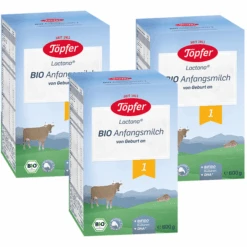 Töpfer Bio Anfangsmilch 1 Lactana 3x 600 G Von Geburt An
