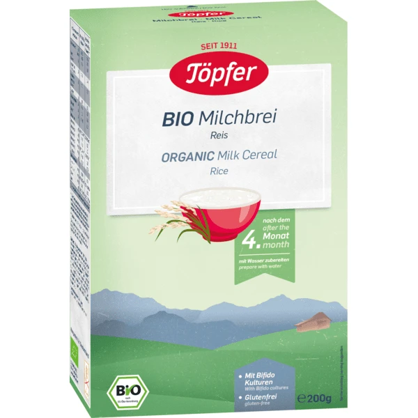 Töpfer Bio Milchbrei Reis 200 G Nach Dem 4. Monat 1 Töpfer Bio Milchbrei Reis 200 G Nach Dem 4. Monat